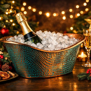 Unique Finished Hammered Design Ice Tubs Stylish Beverage Chiller Ideal For Keeping Wine Beer And Soft <b>Drinks</b> Chilled At Parties - Product Image 1