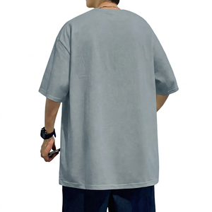 Camiseta de Algodón Lisa Extra Grande para Hombre, Manga Corta, Cuello Redondo, Color Sólido, Ropa Casual - Product Image 6