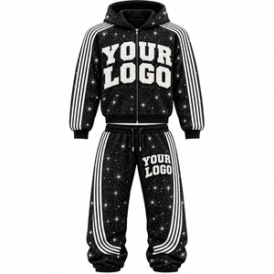 Nuevo Estilo Sudadera con Capucha y Estampado de Purpurina con Logotipo Personalizado, Chándal de Felpa Oversize, Sudadera Deportiva Unisex de Corte Regular 100% Algodón - Product Image 1
