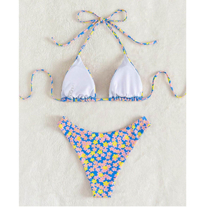 Women's Customized Print Two-Piece <b>Bikini</b> <b>Set</b> Breathable Quick Dry Backless Beachwear Summer Swimwear - Product Image 2