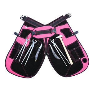 Kit de fermeur de chevaux de qualité industrielle avec tablier de sécurité, marteau de fermeur, cisaille à sabots, tire-crochets de fer à cheval, pince à clous, couteau de coupe - Product Image 1