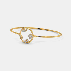 Elegante Brazalete de Oro con Diamantes Cultivados en Laboratorio y Diseño Floral Circular - Product Image 3