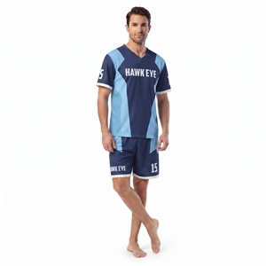 เสื้อฟุตบอลผู้ชายคอวี ออกแบบเองได้ ผลิตจากโพลีเอสเตอร์ 100% แขนสั้น พิมพ์ลายแบบซับลิเมชั่น ทรงปกติ - Product Image 3