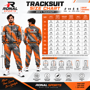 RONAL SPORTS ชุดวอร์มแขนยาวสำหรับผู้ชายสีส้มสีเทาพิมพ์ลายเรขาคณิตแห้งเร็วชุดวิ่งออกกำลังกายสไตล์สปอร์ตสวมใส่ในฤดูใบไม้ร่วง - Product Image 6