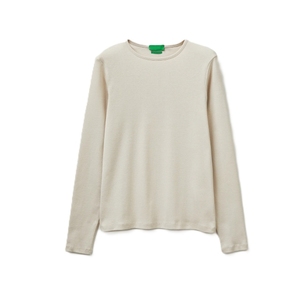 Camiseta de Manga Larga con Cuello Redondo para Mujer, Color Sólido, Secado Rápido, Tejido Transpirable de Algodón, Estilo Casual, Corte Regular, para Todas las Temporadas - Product Image 5