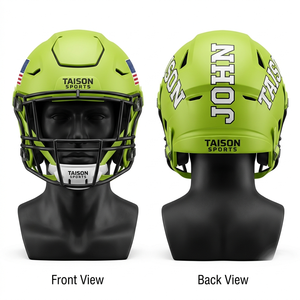 Premium <b>ABS</b> Polycarbonate American Football Mask 320 GSM Neon Green Matte Finish Custom Sublimation Heat Transfer Logo - Product Image 1