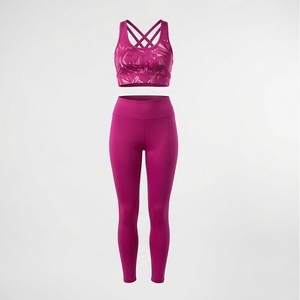 Beautiful Customized Indoor Exercise Yoga Clothing Set Breathable Sports Bra With <b>Legging</b> Latest Customized Color <b>Pattern</b> - Product Image 1
