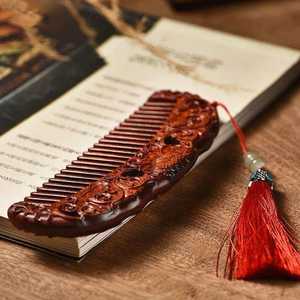 Peineta de Pelo Premium de Amor Eterno, Recuerdo de Boda, Peineta China Antigua Tallada a Mano con Flor de Rosa, Artesanía Natural - Product Image 4