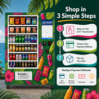 Máquina Expendedora Combinada para Snacks y Bebidas con Elevador de Rieles en Espiral y Gestión Remota