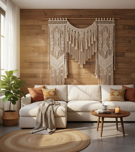 Rideau mural en macramé fait main, style bohème, lourd, pour la décoration de cérémonies, de fêtes, de maisons, d'événements, de réceptions et d'hôtels - Product Image 4
