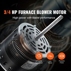 Motore per Ventilatore di Forno 3/4HP 208/230V con 5 Velocità 1075RPM Telaio 48 Lunghezza Albero 4.8\" 10 F/450V Capacità Rotazione CW/CCW 12V - Product Image 2