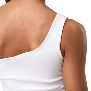 Custom <b>Women's</b> Strapless Knitted Tank <b>Top</b> Solid <b>White</b> Casual Short Length - Product Image 4