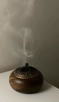 Brûleurs à Bakhoor en Bois de Santal au Design Antique, en Laiton avec Grille, Écologiques pour une Distribution Efficace de l'Encens - Meilleures Ventes