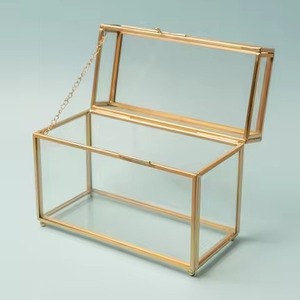 Sleek Metal and Glass Jewelry <b>Box</b> Storage Organizer for Rings <b>Earrings</b> Necklace Home Use - Product Image 3