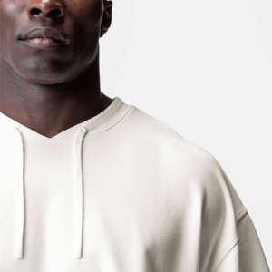 T-shirt de sport pour homme avec logo personnalisé, nouveau design, tissu en polyester/coton peigné, coupe ample et épaisse - Product Image 2