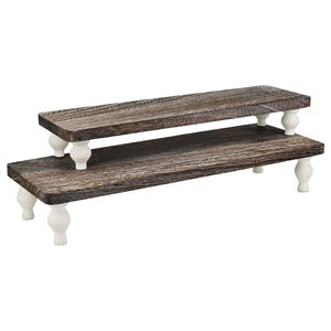 Juego de 2 uds., elevador de exhibición de madera, mango de madera, Cupcake, postre, elevador de exhibición, encimera, soporte para servir, exhibición y decoración de pasteles - Product Image 6