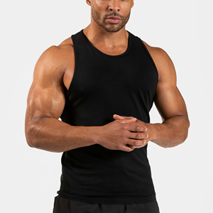 New Adhesive <b>Film</b> Lock Edge Summer Ice Silk Traceless Vest Men'S Round Neck Solid Color Sports Blank Gym Tank Top Men - Product Image 1