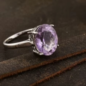 Anillo de Compromiso y Aniversario de Plata de Ley 925 con Amatista, Joyería Fina de Lujo para Mujer - Product Image 1