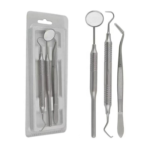Ensemble d'examen dentaire manuel 3 pièces, sondes, miroir buccal, kit d'outils en acier, certifié CE, haute qualité, poignée ergonomique, classe I - Product Image 4