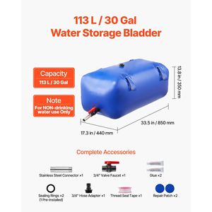 Serbatoio d'Acqua per Camper da 30 Galloni, Grande Capacità, Pieghevole, Antiperdita, Contenitore d'Acqua Morbido Portatile - Product Image 2