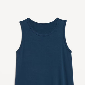 <b>Women's</b> <b>Navy</b> Blue Sleeveless <b>Tank</b> <b>Top</b> Crew Neck Knitted Casual Wear Breathable Solid Color Regular Length <b>Women</b> <b>Tank</b> <b>Top</b> - Product Image 5