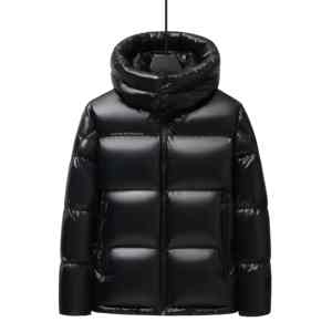 New Custom Breathable <b>Top</b> Quality Black Colour Quilted Puffer Plasticise Waterproof Unisex Goose Down Jacket - Product Image 3