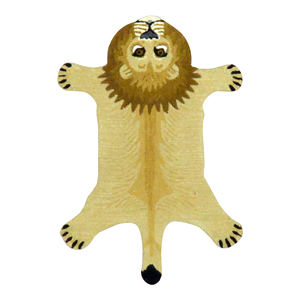 Tapis moderne en laine tufté à la main, en forme de lion, motif animalier, silhouette de peau de roi de la jungle, tapis d'appoint doux 3D grand format - Product Image 3