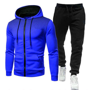 Survêtement Homme Tendance avec Fermeture Éclair, Décontracté, Automne, Manches Longues, Polaire Chaude, Pantalon et Sweat-shirt, Style Urbain, Tenue de Sport pour la Salle de Sport et les Clubs - Product Image 6
