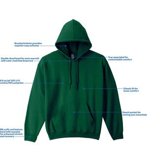 Slim fit Customized Unique Style Breathable Winter Men Pullover <b>Hoodies</b> with Embroidered Digital Printing <b>Polyester</b>/Cotton - Product Image 2