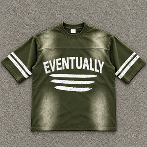 เสื้อยืดกราฟิกปี 2026 น้ำหนัก 260 กรัม พิมพ์ลายดิจิทัล ทรงโอเวอร์ไซส์ สไตล์จีน คอเต่า ซักแบบ Stone Washed สำหรับผู้ชาย MOQ ต่ำ - Product Image 5