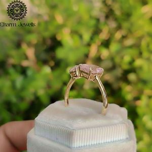 Bague de fiançailles Charm_Jewells pour femme en argent plaqué or rose avec moissanite taille coussin, sertie à griffes, style romantique, certifiée IGI - Product Image 6