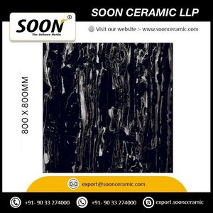 กระเบื้องปูพื้นพอร์ซเลนเนื้อแมท RIVER SMOKE BLACK ขนาด 800 x 800 มม. ดีไซน์แบบชนบท ป้องกันแบคทีเรีย กันลื่น สำหรับภายนอกอาคาร จากโรงงานโดยตรง - Product Image 1