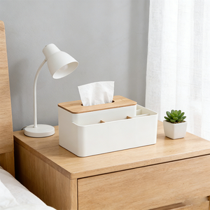 <strong>2026</strong> Multifunctional <strong>tissue</strong> Box Plastic Bamboo Storage Customized <strong>color</strong> Home Living Room Bedroom Desktop Organizer - Product Image 2