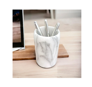 Handmade Natural <b>White</b> Stone <b>pen</b> pencil holder For Office School tabletop item Gifted Crafts at Best Price - Product Image 2