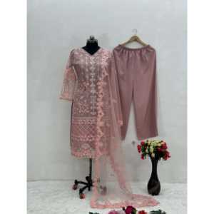 Ensemble de costume Sharara pour femmes avec travail de perles fantaisie pour les occasions de fête - Product Image 6