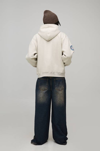 Vêtements de rue personnalisés de haute qualité, hiver, 3D en relief, broderie, surdimensionné, imprimé, 100% coton, uni, teint, écologique, logo - Product Image 5