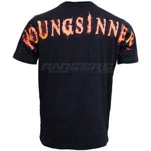 Custom Printed T <b>Shirt</b> Black Cotton Jersey Short Sleeve with <b>Flame</b> Letter Graphic Bulk Apparel Mens Casual Streetwear T <b>Shirts</b> - Product Image 2