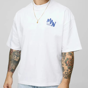 mens oversized boxy fit t shirt drop shoulder loose fit heavy cotton streetwear blank <b>tshirt</b> custom logo export - Product Image 1