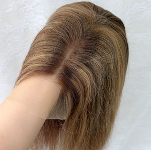 Perruques en cheveux humains lisses brun clair sans colle, pré-coupées, avec dentelle HD transparente - Product Image 2