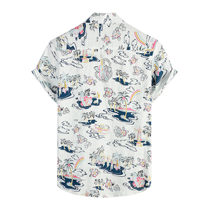 เสื้อเชิ้ตฮาวายแขนสั้นลายดอกไม้สับปะรด ปกคอพับ ผ้าโพลีเอสเตอร์ป๊อปลินระบายอากาศได้ดี น้ำหนัก 140 กรัม ทอแบบพิเศษ เหมาะสำหรับวันหยุดฤดูร้อน - Product Image 2