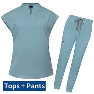 Uniformes Médicos Unisex de Alta Calidad para Enfermeras, Tela Elástica Personalizada, Impresión de Logotipo Personalizado, Servicio OEM, Tiempo de Entrega de Muestra de 7 Días - Product Image 1