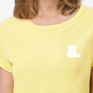 T-shirt décontracté pour femme en jersey vert olive à manches courtes et col rond, avec logo, 100 % coton biologique, écologique et à séchage rapide - Product Image 6