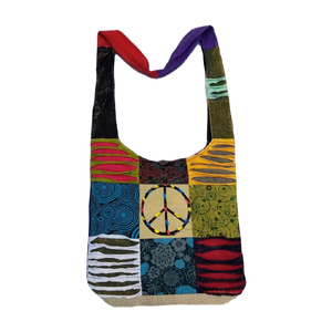 Bolso de Hombro Estilo Bohemio de Algodón con Decoración Floral, Cierre de Cremallera, Correa Cruzada, Capacidad 3L+ - Product Image 5