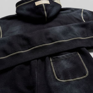 High Quality Men's Sweatsuit Set Cotton Fleece Contrast <b>Stitching</b> Printing & Embroidery Logo Men's Casual Hoodies & Sweatpants - Product Image 6
