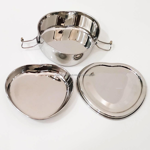 Boîte à lunch pour adultes en acier inoxydable de luxe à deux étages, étanche, avec finition miroir - Product Image 4