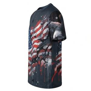 Camisetas negras para hombre con logo personalizado por sublimación, de secado rápido, cuello redondo, tela transpirable y cómoda, ideales para streetwear. - Product Image 3