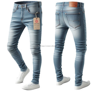 กางเกงยีนส์สกินนี่เอวสูงผ้ายีนสแปนเด็กซ์สำหรับผู้ชายดีไซน์แบบออกแบบได้ตามต้องการ - Product Image 4