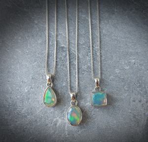 Ethiopian <b>Opal</b> Necklace Sterling Silver Pear Cut <b>Opal</b> <b>Pendant</b> October Birthstone Jewelry Gift for Her Elegant - Product Image 4