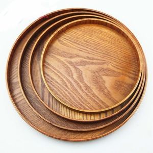 Bandeja de Servir de Madera - Diseño Clásico, Forma Redonda, Duradera, para Desayuno, Té, Café, Aperitivos - Product Image 1