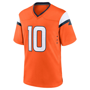 Men's <b>Orange</b> Football Jersey Short Sleeve V-Neck 100% Polyester Moisture Wicking Regular Fit Adult All Seasons Team Number Print - Product Image 3